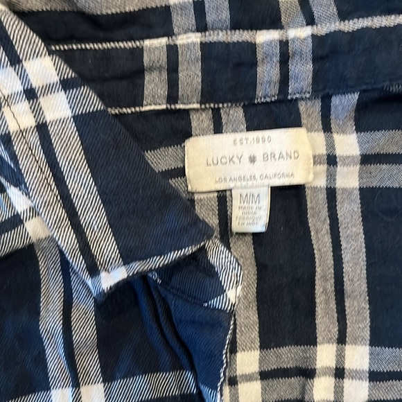 Lucky Brand Lightweight Blue Plaid Shirt Women’s M - Picture 3 of 3